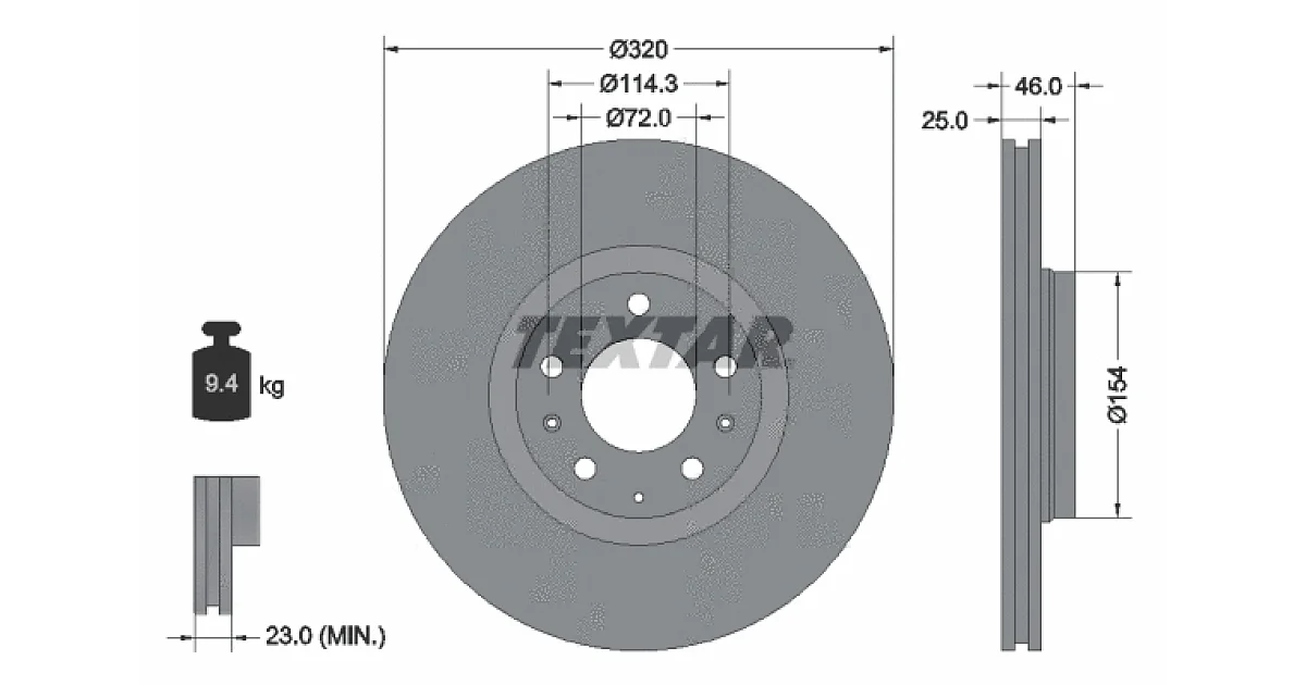 TEXTAR 92166300, Тормозной диск