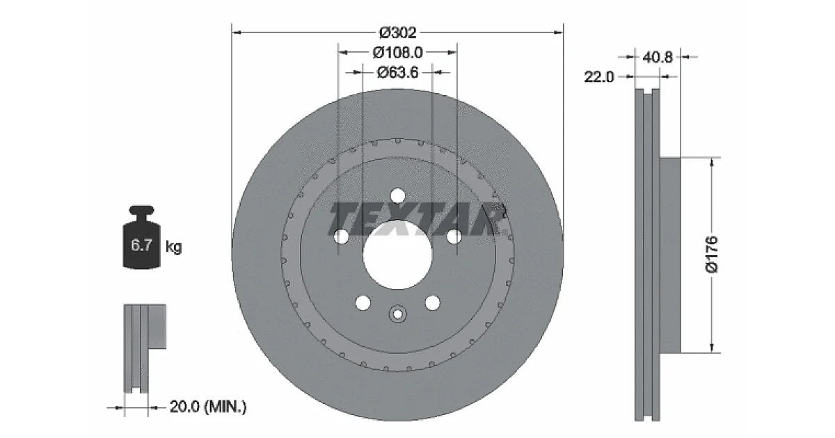 92168305 - TEXTAR - Тормозной диск