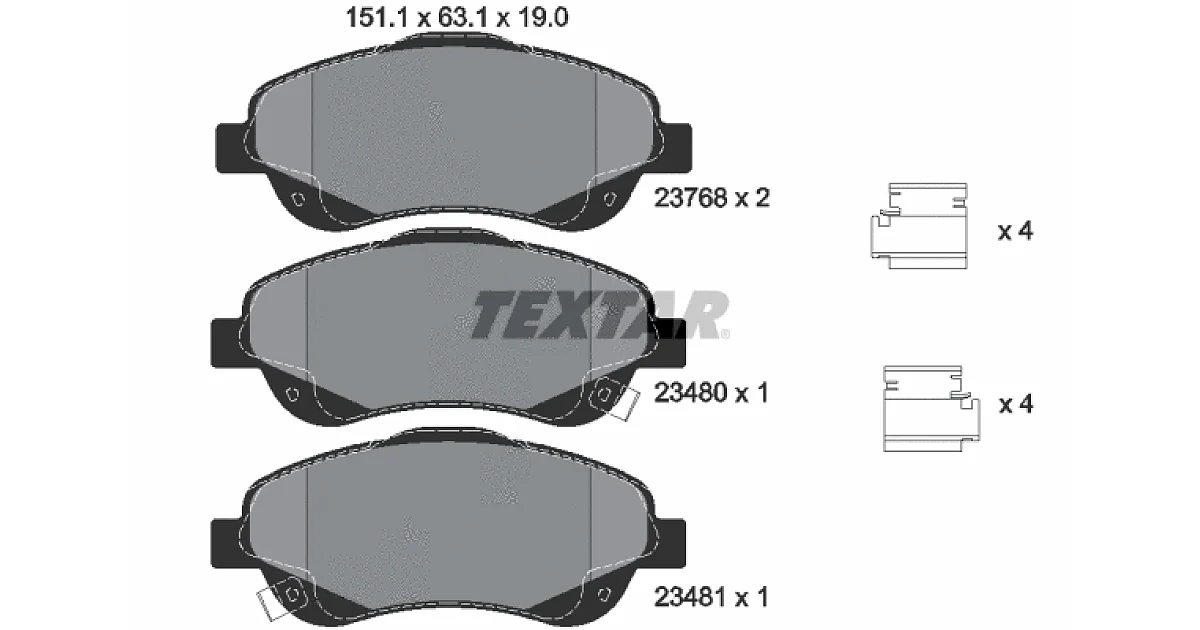 TEXTAR 2376802, Комплект тормозных колодок, дисковый тормоз