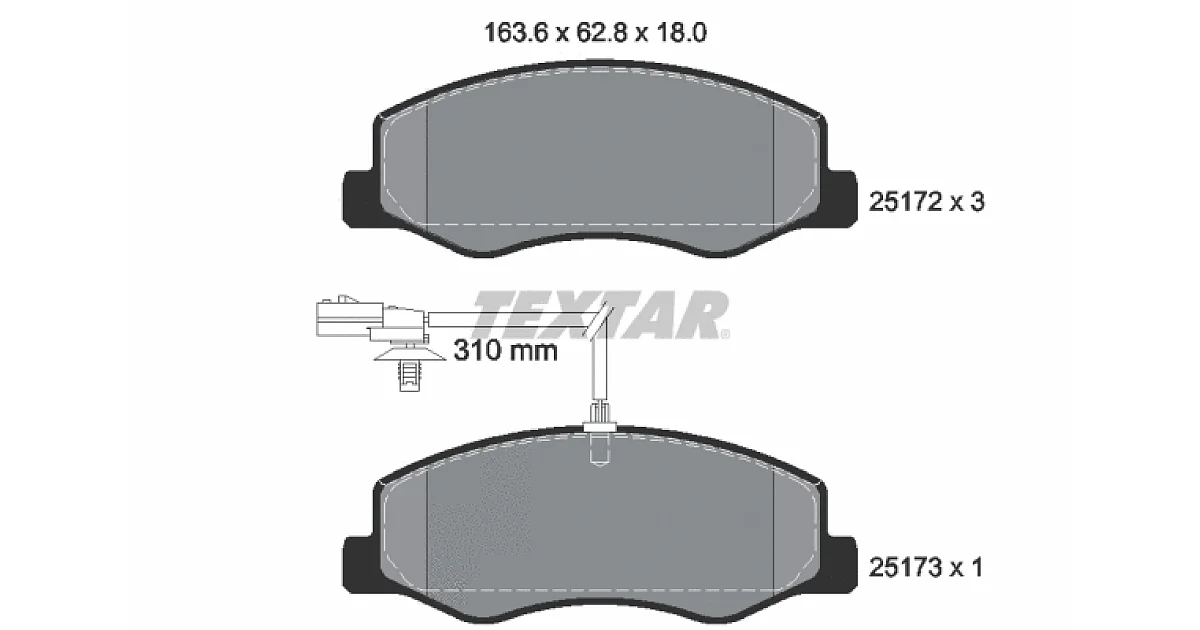 TEXTAR 2517201, Комплект тормозных колодок, дисковый тормоз