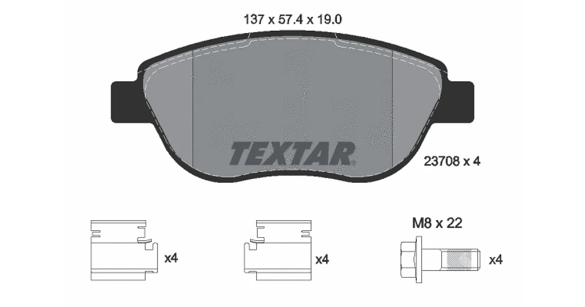 TEXTAR 2370803, Комплект тормозных колодок, дисковый тормоз
