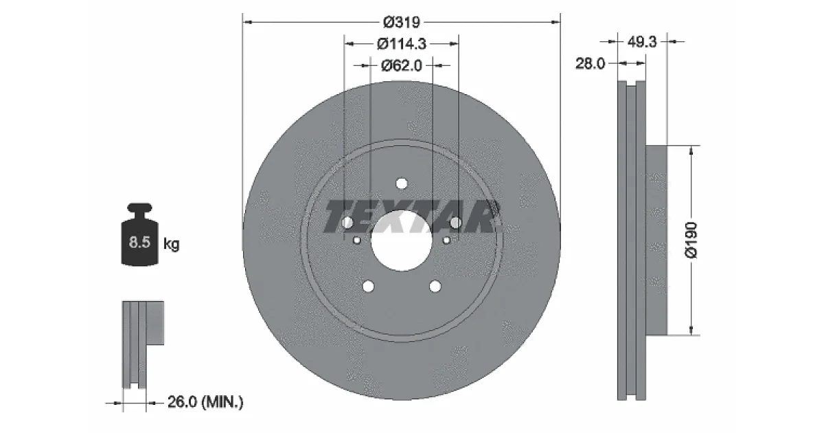 92171503 - TEXTAR - Тормозной диск