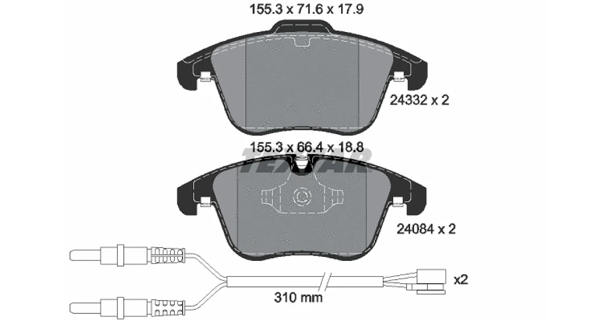 TEXTAR 2433201, Комплект тормозных колодок, дисковый тормоз
