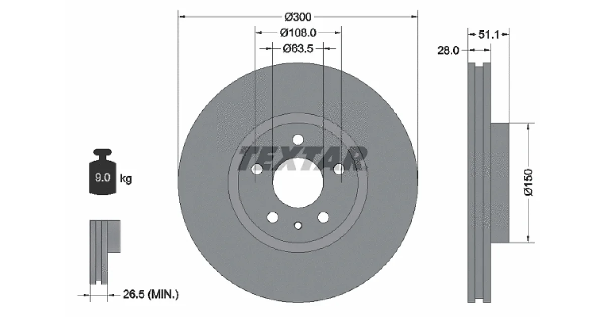 92268605 - TEXTAR - Тормозной диск