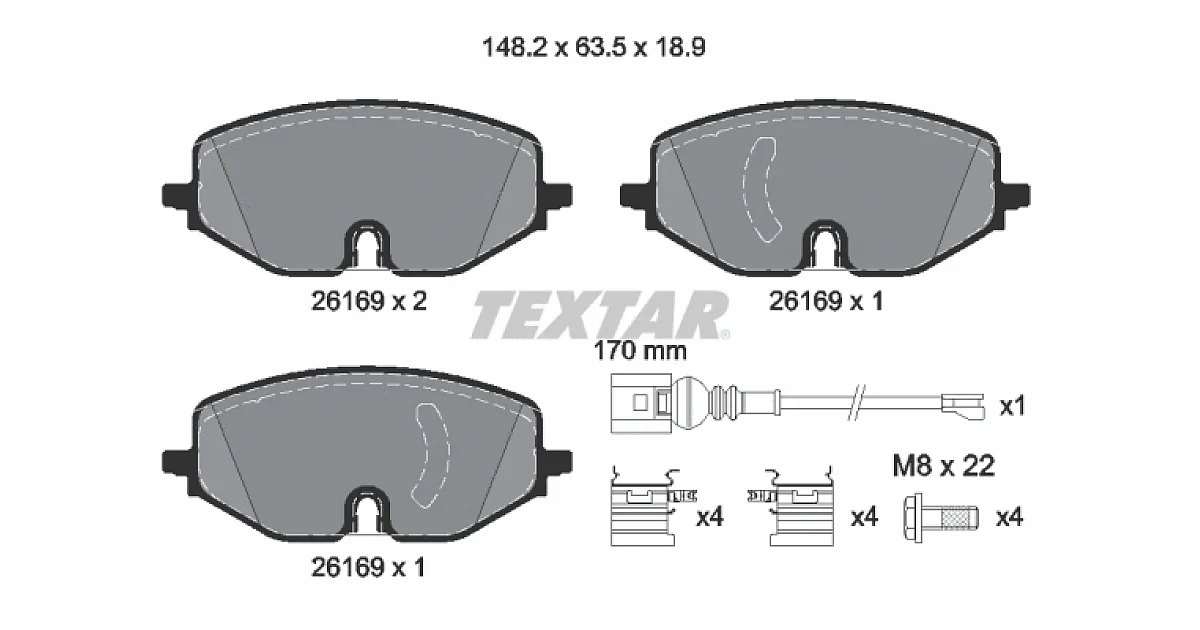 2616901 - TEXTAR - Комплект тормозных колодок, дисковый тормоз