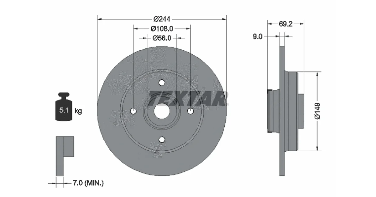 92305403 - TEXTAR - Тормозной диск