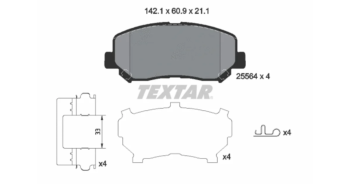 2556403 - TEXTAR - Комплект тормозных колодок, дисковый тормоз