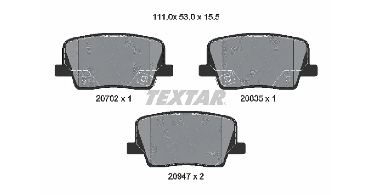 TEXTAR 2078201, Комплект тормозных колодок, дисковый тормоз