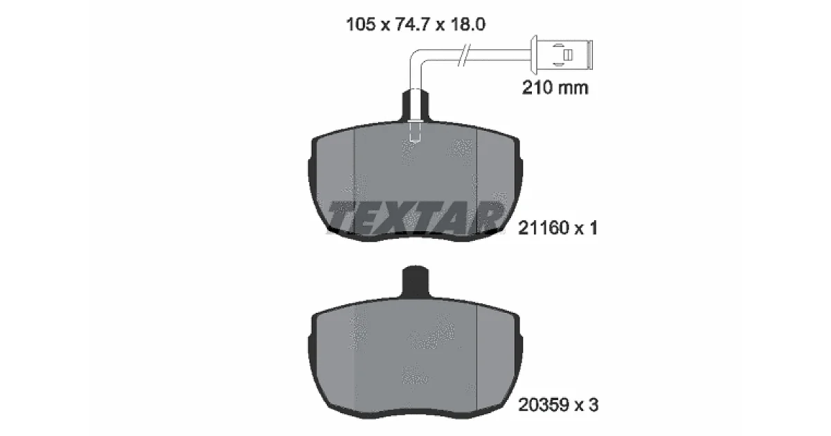TEXTAR 2116002, Комплект тормозных колодок, дисковый тормоз