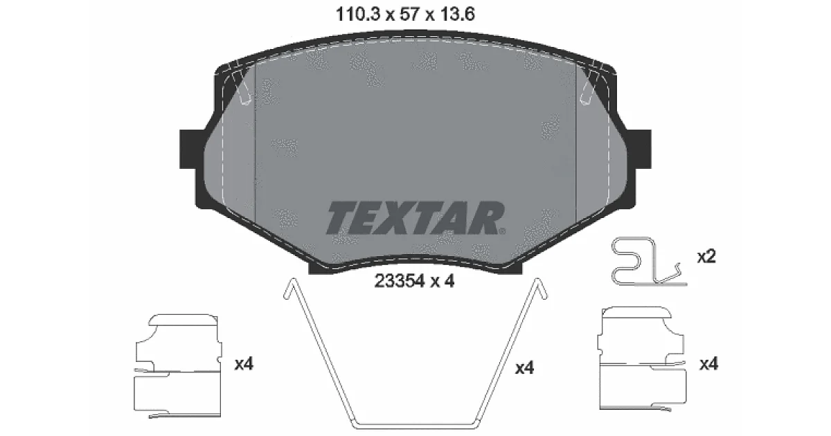 TEXTAR 2335404, Комплект тормозных колодок, дисковый тормоз