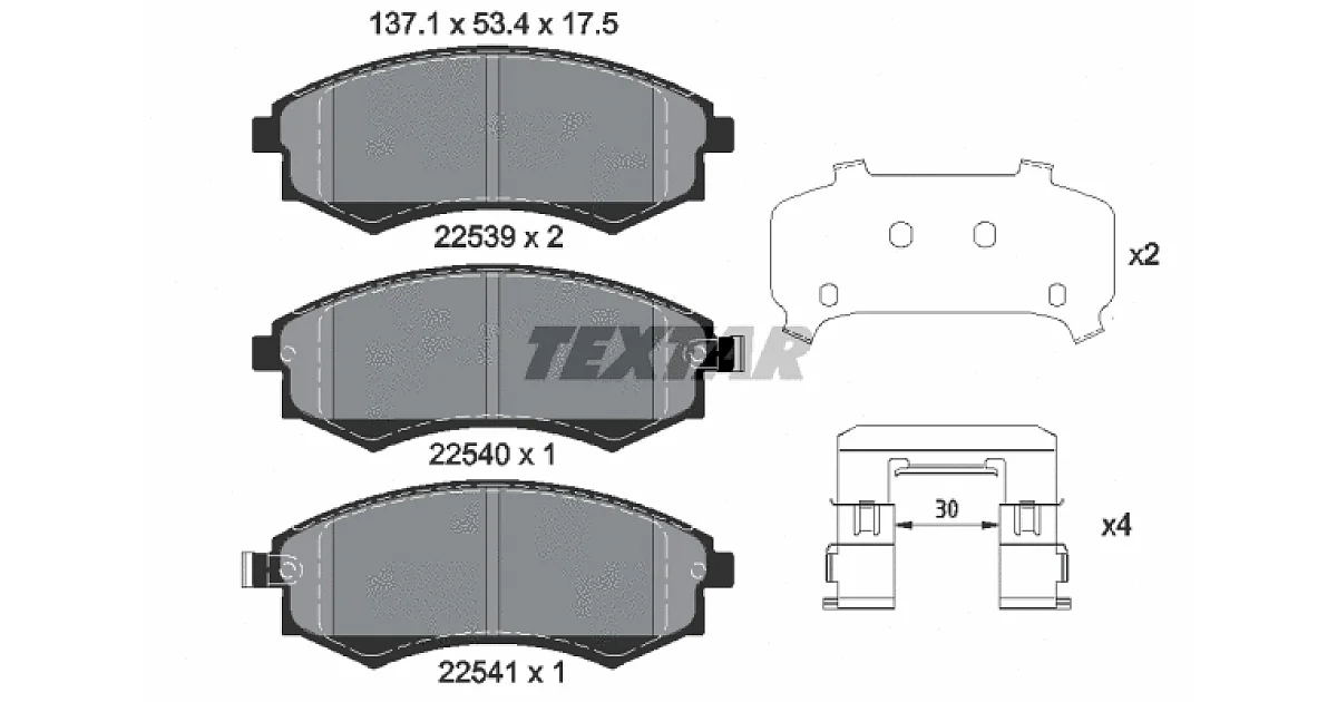 2253901 - TEXTAR - Комплект тормозных колодок, дисковый тормоз