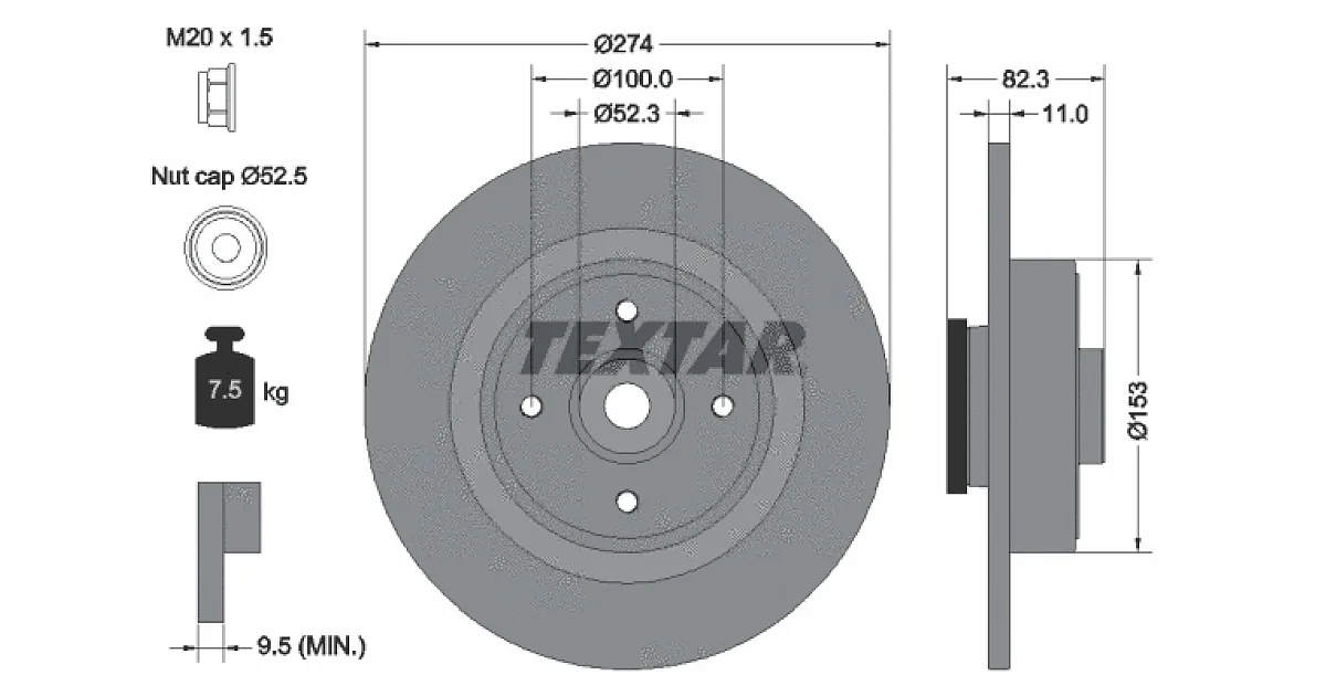 92141403 - TEXTAR - Тормозной диск