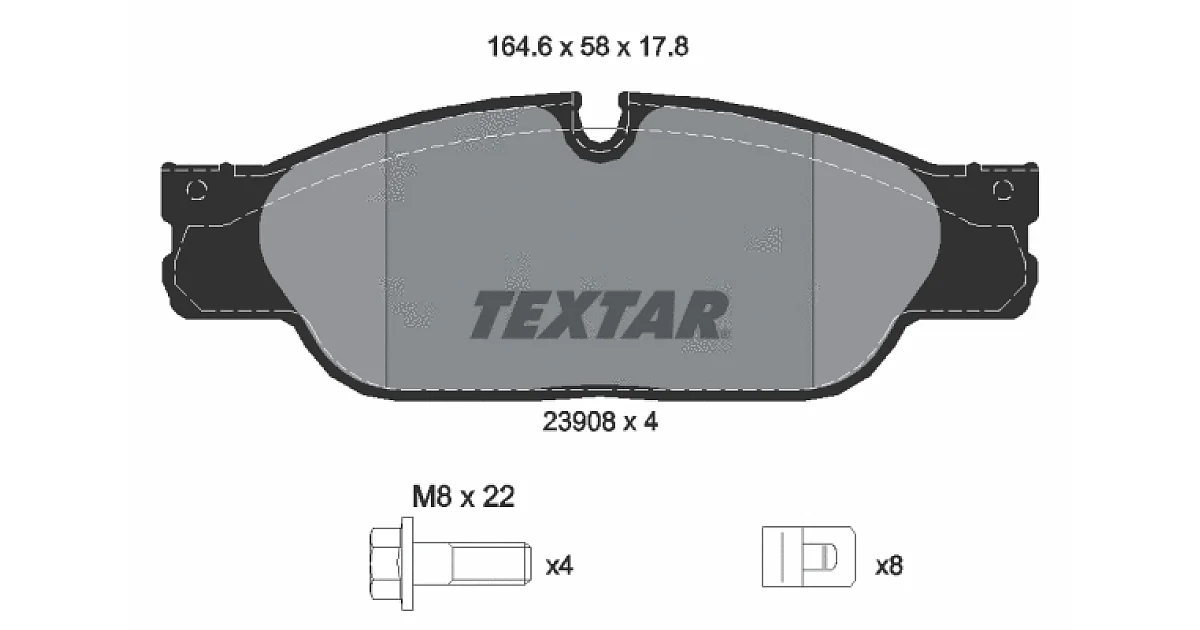 TEXTAR 2390801, Комплект тормозных колодок, дисковый тормоз