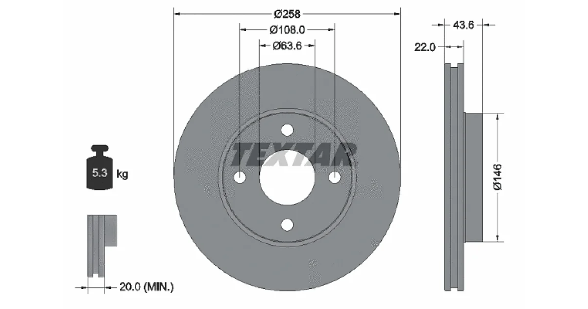 92096203 - TEXTAR - Тормозной диск