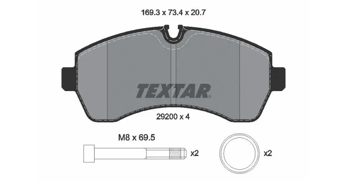 TEXTAR 2920006, Комплект тормозных колодок, дисковый тормоз