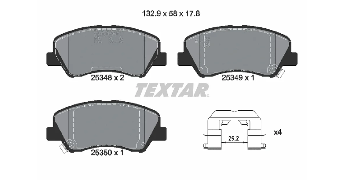 TEXTAR 2534801, Комплект тормозных колодок, дисковый тормоз