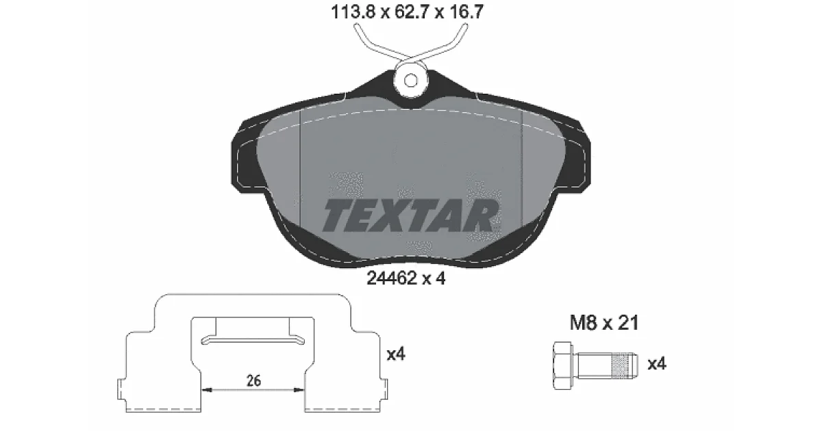TEXTAR 2446201, Комплект тормозных колодок, дисковый тормоз