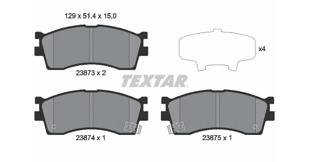 TEXTAR 2387301, Комплект тормозных колодок, дисковый тормоз