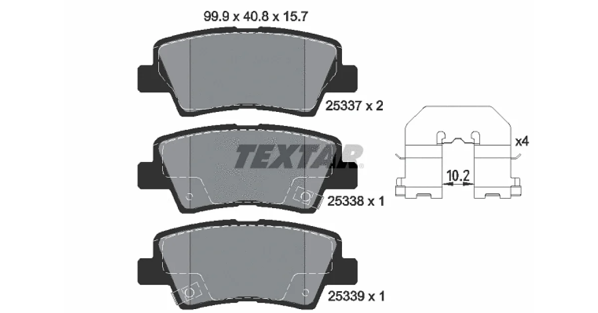 TEXTAR 2533701, Комплект тормозных колодок, дисковый тормоз