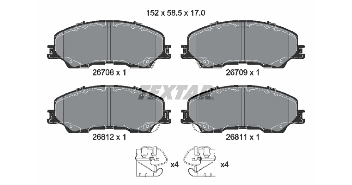 2670801 - TEXTAR - Комплект тормозных колодок, дисковый тормоз