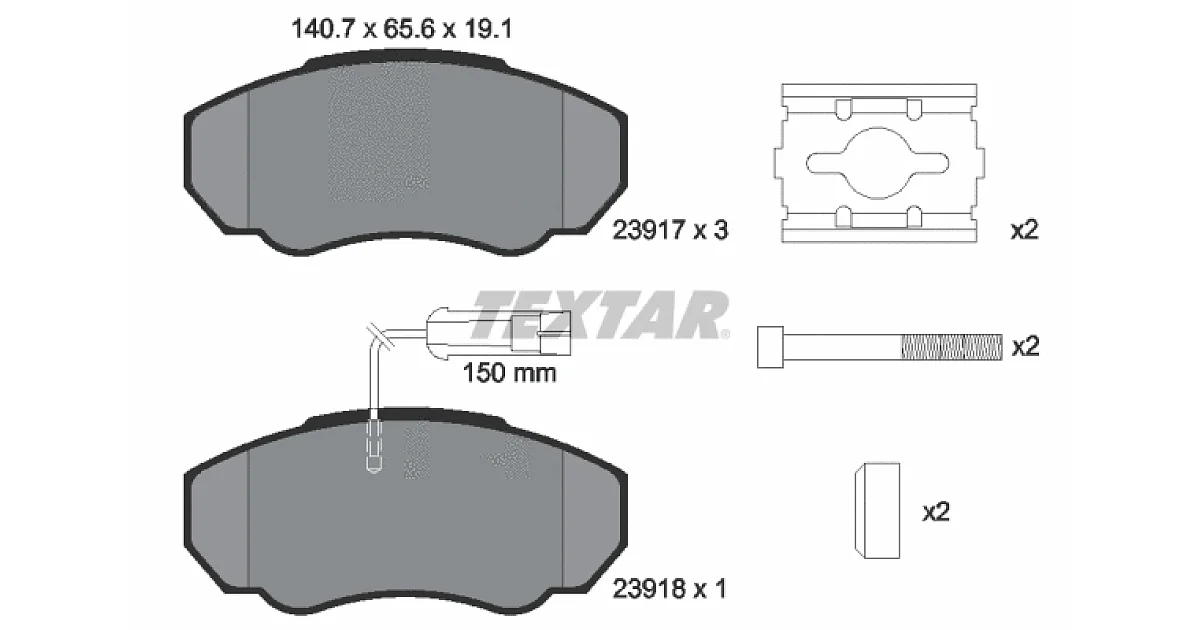TEXTAR 2391701, Комплект тормозных колодок, дисковый тормоз