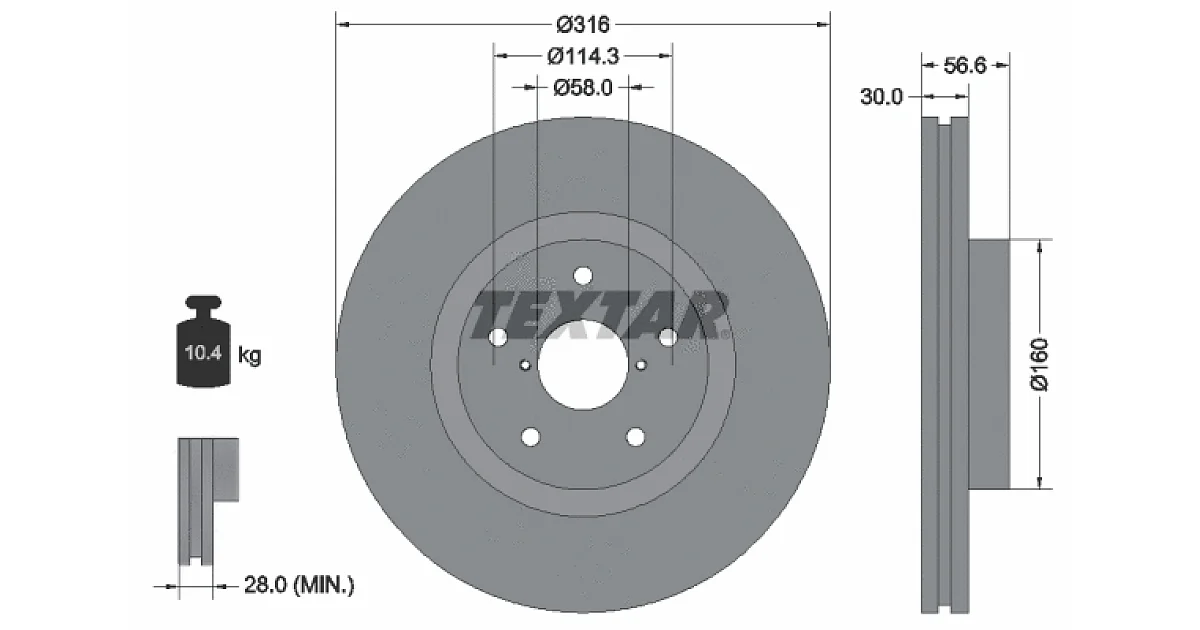 TEXTAR 92199203, Тормозной диск