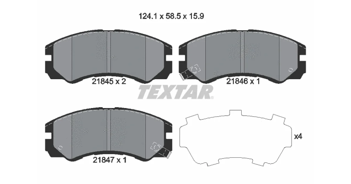 TEXTAR 2184501, Комплект тормозных колодок, дисковый тормоз