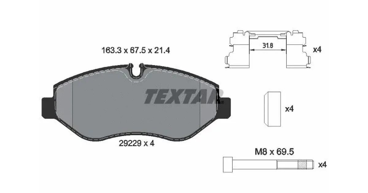 2922901 - TEXTAR - Комплект тормозных колодок, дисковый тормоз