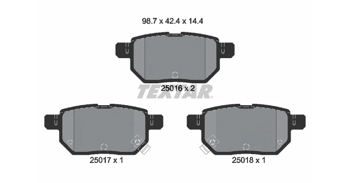 TEXTAR 2501601, Комплект тормозных колодок, дисковый тормоз