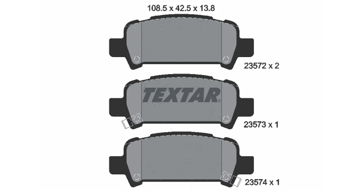 TEXTAR 2357202, Комплект тормозных колодок, дисковый тормоз