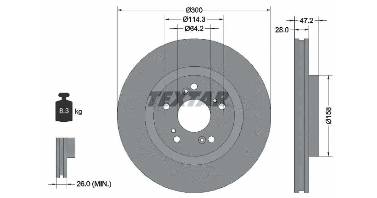 92284603 - TEXTAR - Тормозной диск