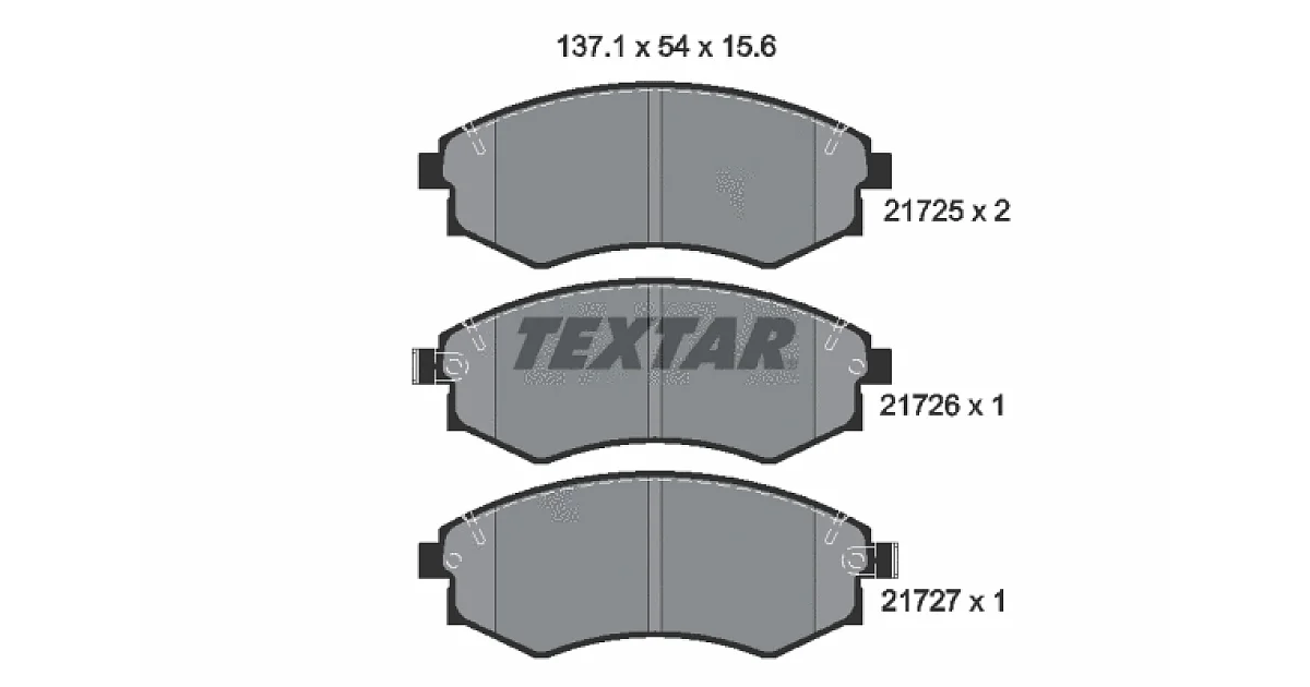 TEXTAR 2172502, Комплект тормозных колодок, дисковый тормоз