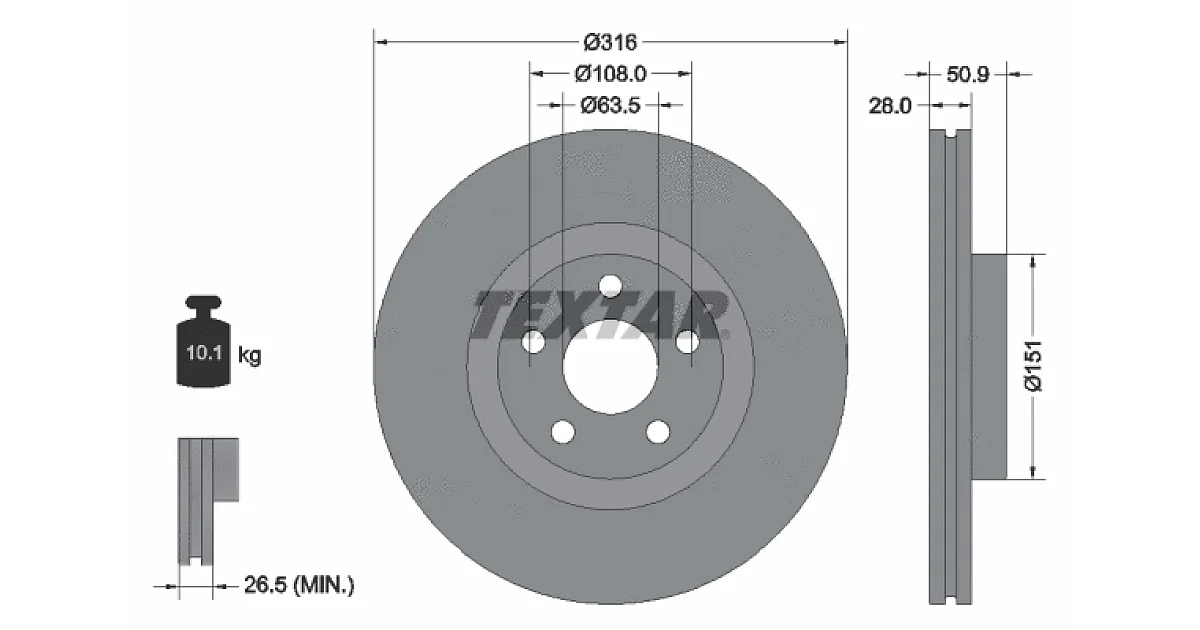 92317203 - TEXTAR - Тормозной диск