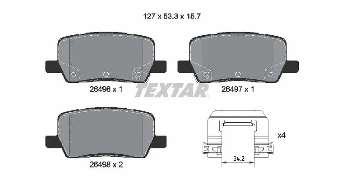 2649601 - TEXTAR - Комплект тормозных колодок, дисковый тормоз