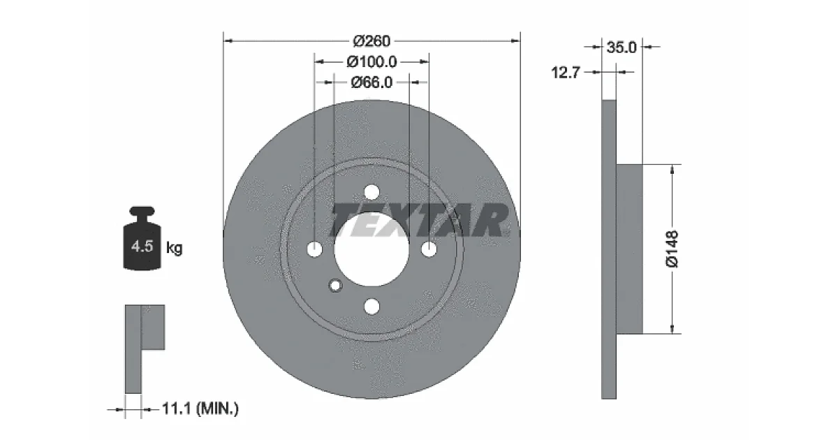 92026400 - TEXTAR - Тормозной диск