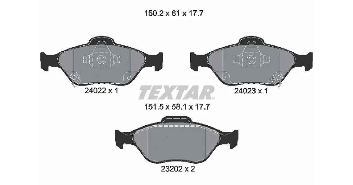 TEXTAR 2402201, Комплект тормозных колодок, дисковый тормоз
