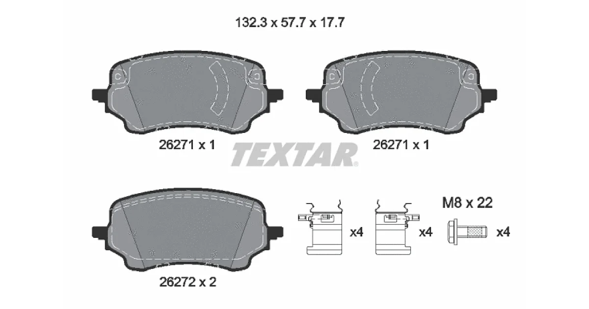 2627101 - TEXTAR - Комплект тормозных колодок, дисковый тормоз