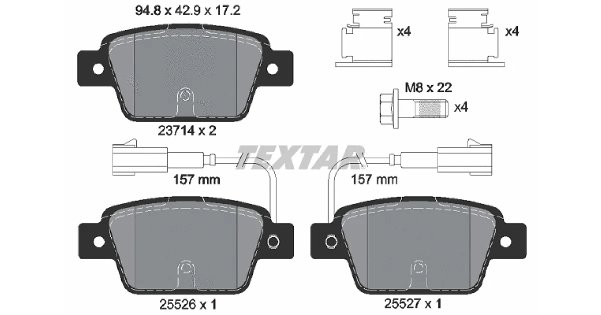 TEXTAR 2371403, Комплект тормозных колодок, дисковый тормоз
