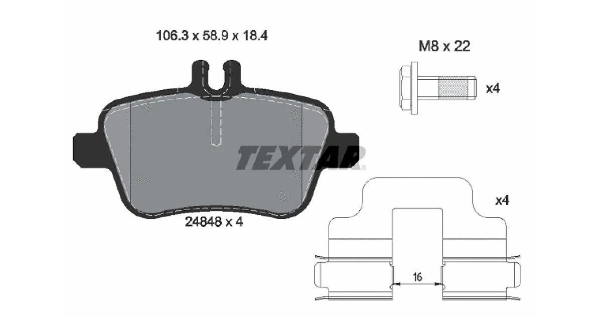 TEXTAR 2484803, Комплект тормозных колодок, дисковый тормоз