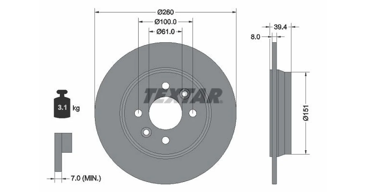 92347603 - TEXTAR - Тормозной диск