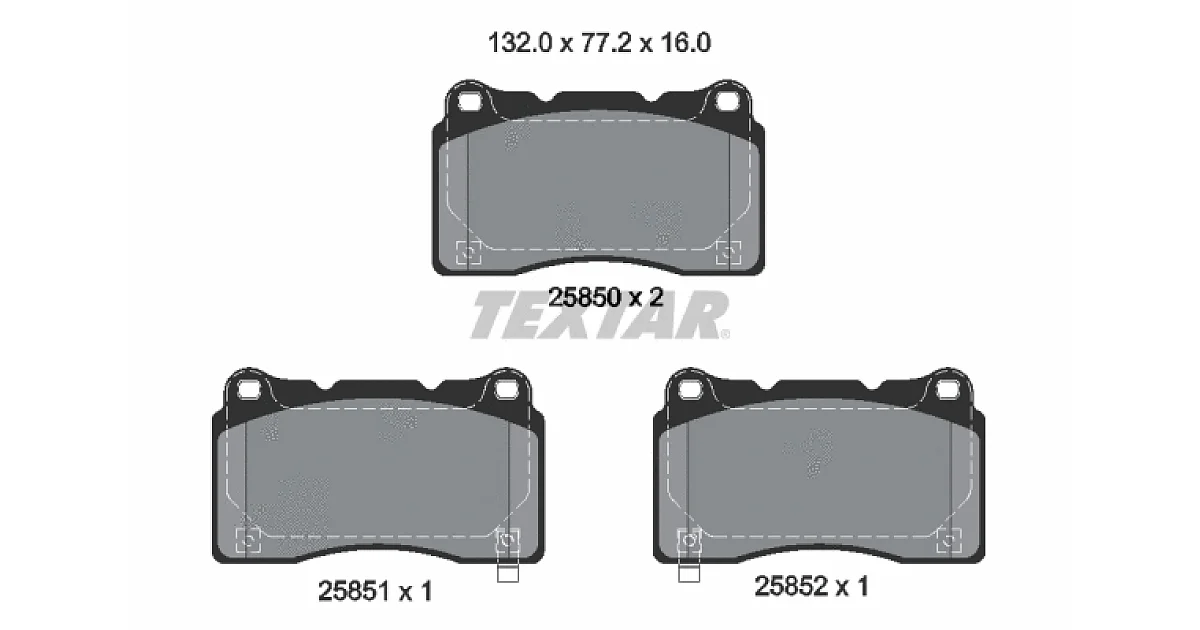 TEXTAR 2585001, Комплект тормозных колодок, дисковый тормоз