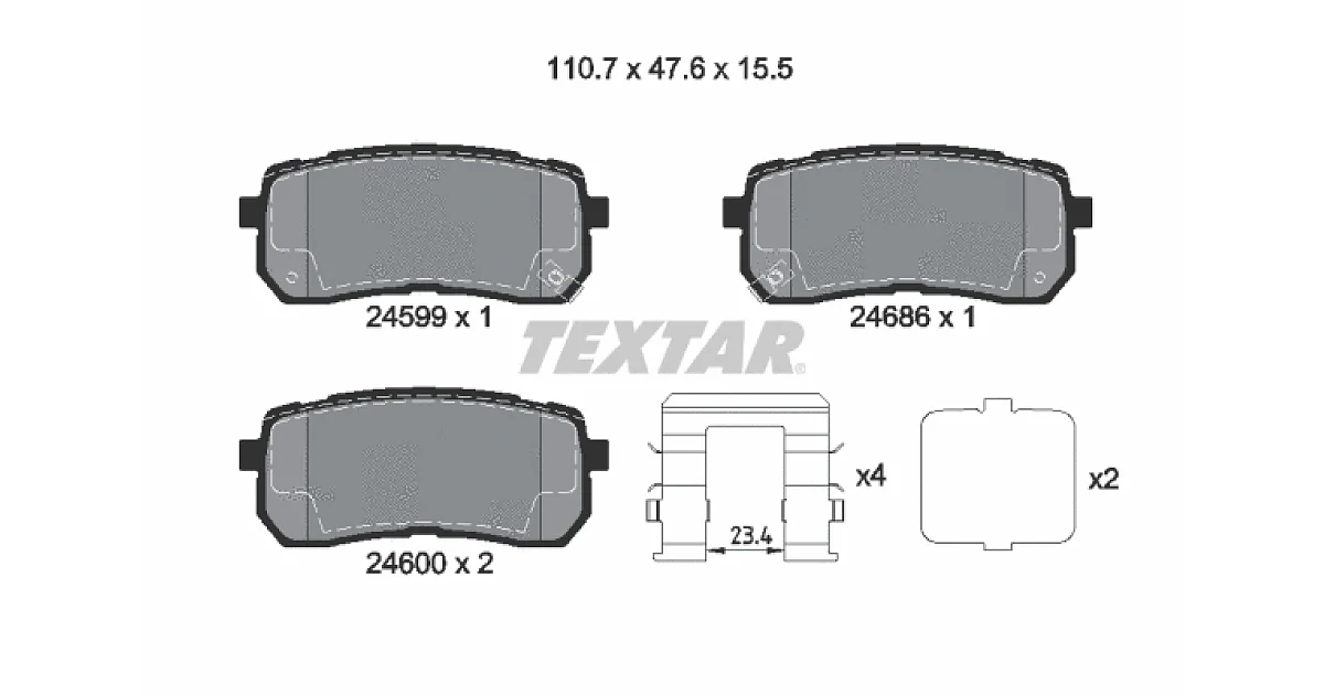 TEXTAR 2459904, Комплект тормозных колодок, дисковый тормоз