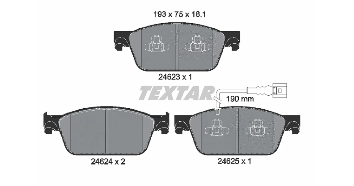 2462301 - TEXTAR - Комплект тормозных колодок, дисковый тормоз