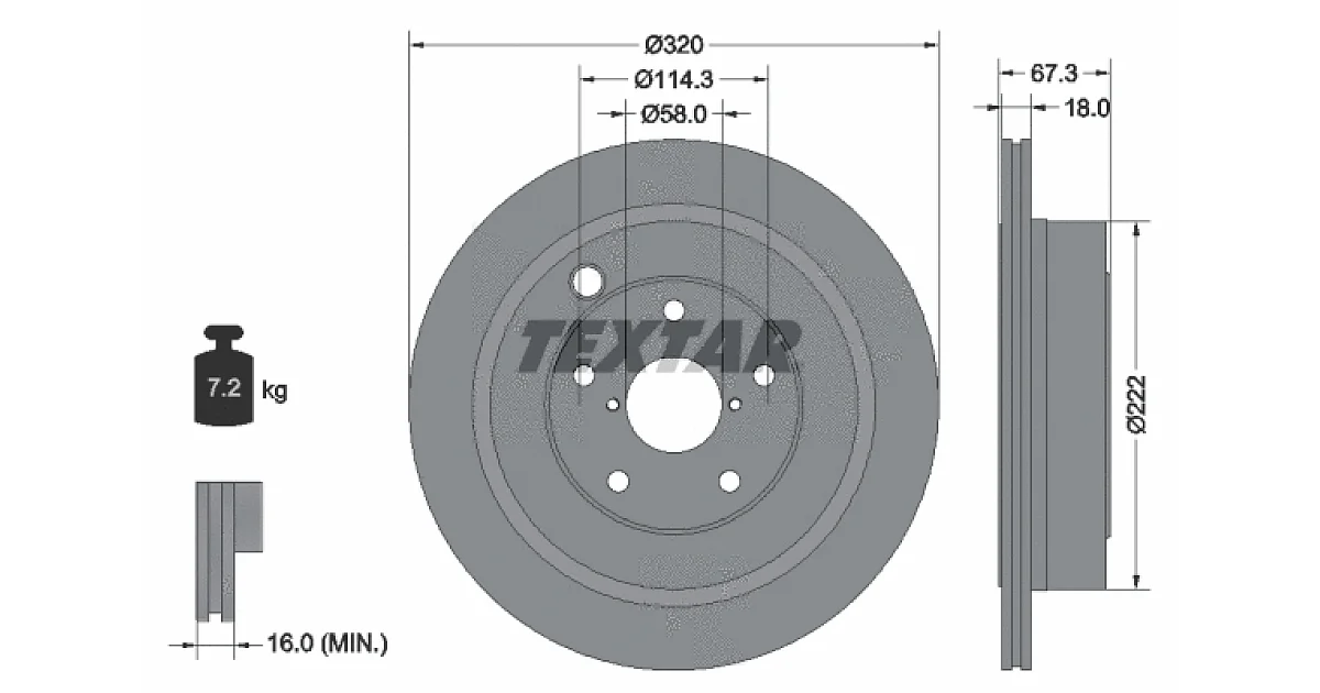 92255903 - TEXTAR - Тормозной диск