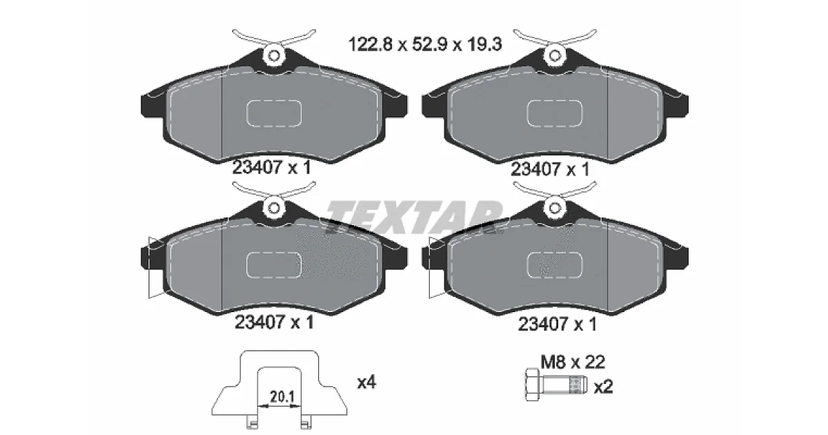 TEXTAR 2340702, Комплект тормозных колодок, дисковый тормоз