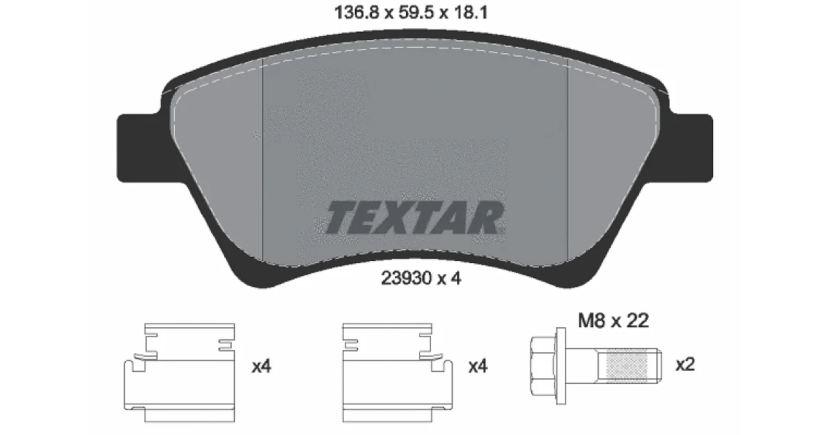 2393001 - TEXTAR - Комплект тормозных колодок, дисковый тормоз