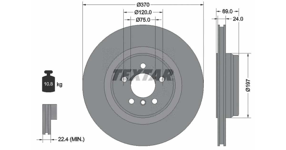 92270003 - TEXTAR - Тормозной диск