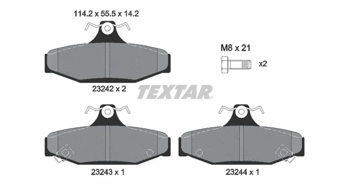 TEXTAR 2324201, Комплект тормозных колодок, дисковый тормоз