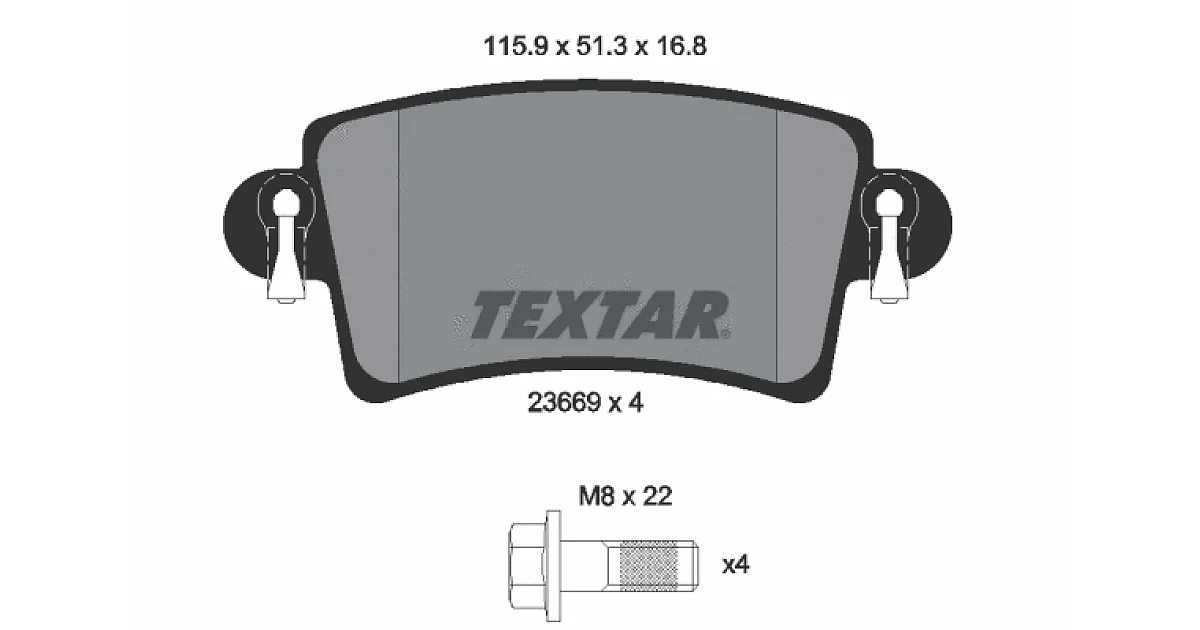 TEXTAR 2366901, Комплект тормозных колодок, дисковый тормоз