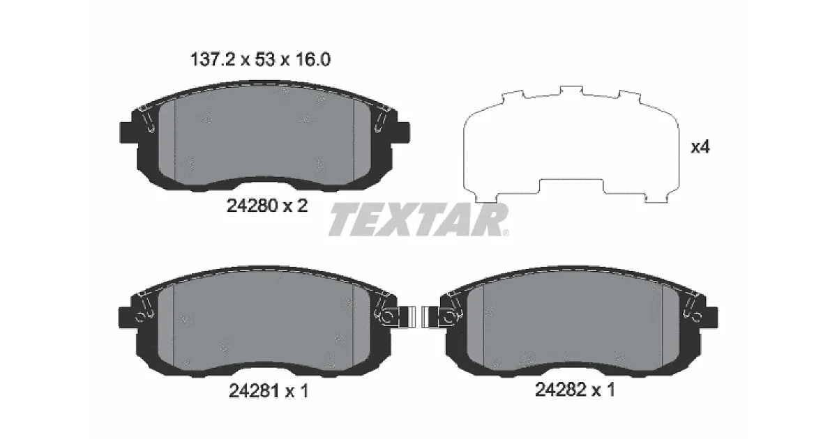 TEXTAR 2428001, Комплект тормозных колодок, дисковый тормоз